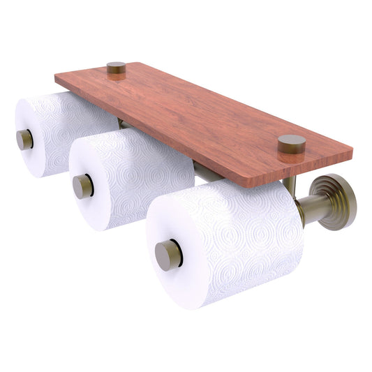 Allied Brass WP-35-3S-IRW-ABR Waverly Place 3-Roll Antique Brass Horizontal Reserve Toilet Tissue Holder