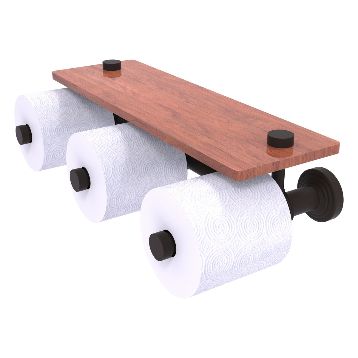 Allied Brass WP-35-3S-IRW-ORB Waverly Place 3-Roll Oil Rubbed Bronze Horizontal Reserve Toilet Tissue Holder
