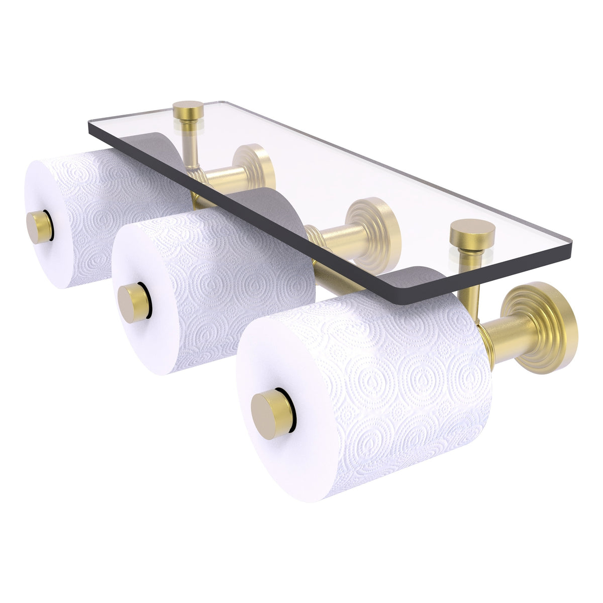Allied Brass WP-35-3S-SBR Waverly Place 3-Roll Satin Brass Horizontal Reserve Toilet Tissue Holder