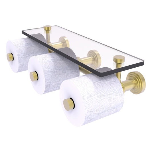 Allied Brass WP-35-3S-SBR Waverly Place 3-Roll Satin Brass Horizontal Reserve Toilet Tissue Holder