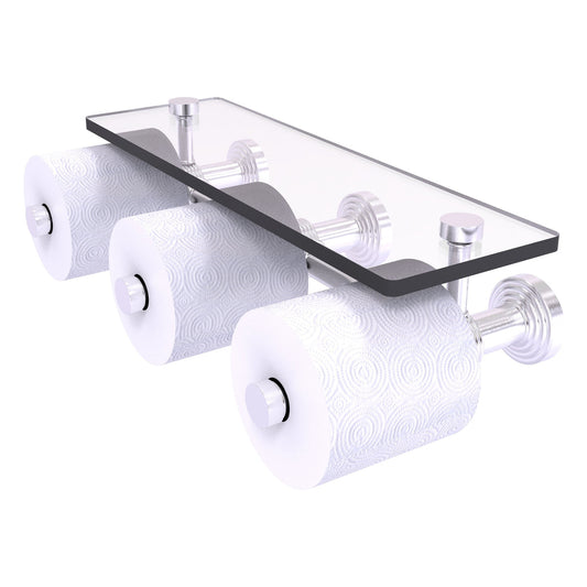 Allied Brass WP-35-3S-SCH Waverly Place 3-Roll Satin Chrome Horizontal Reserve Toilet Tissue Holder