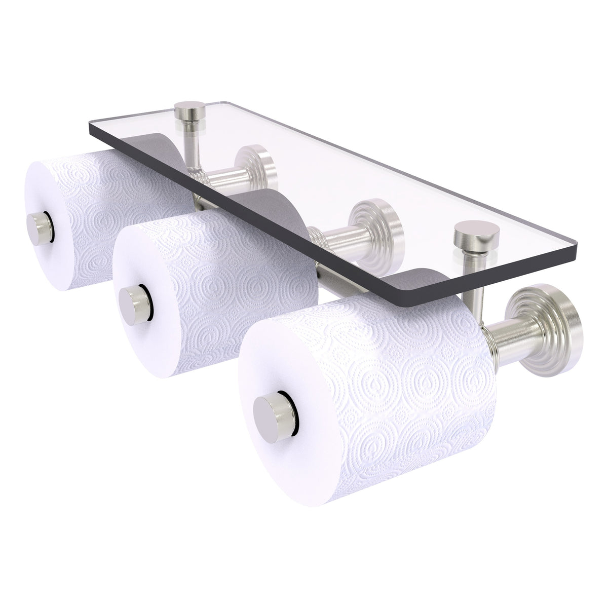 Allied Brass WP-35-3S-SN Waverly Place 3-Roll Satin Nickel Horizontal Reserve Toilet Tissue Holder