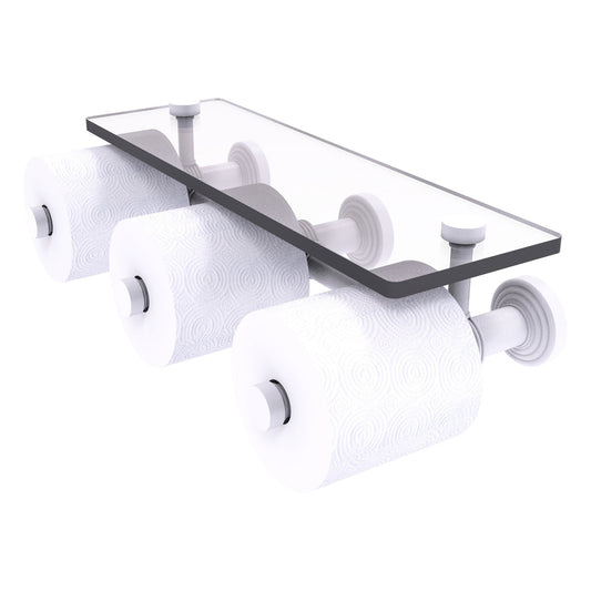 Allied Brass WP-35-3S-WHM Waverly Place 3-Roll Matte White Horizontal Reserve Toilet Tissue Holder