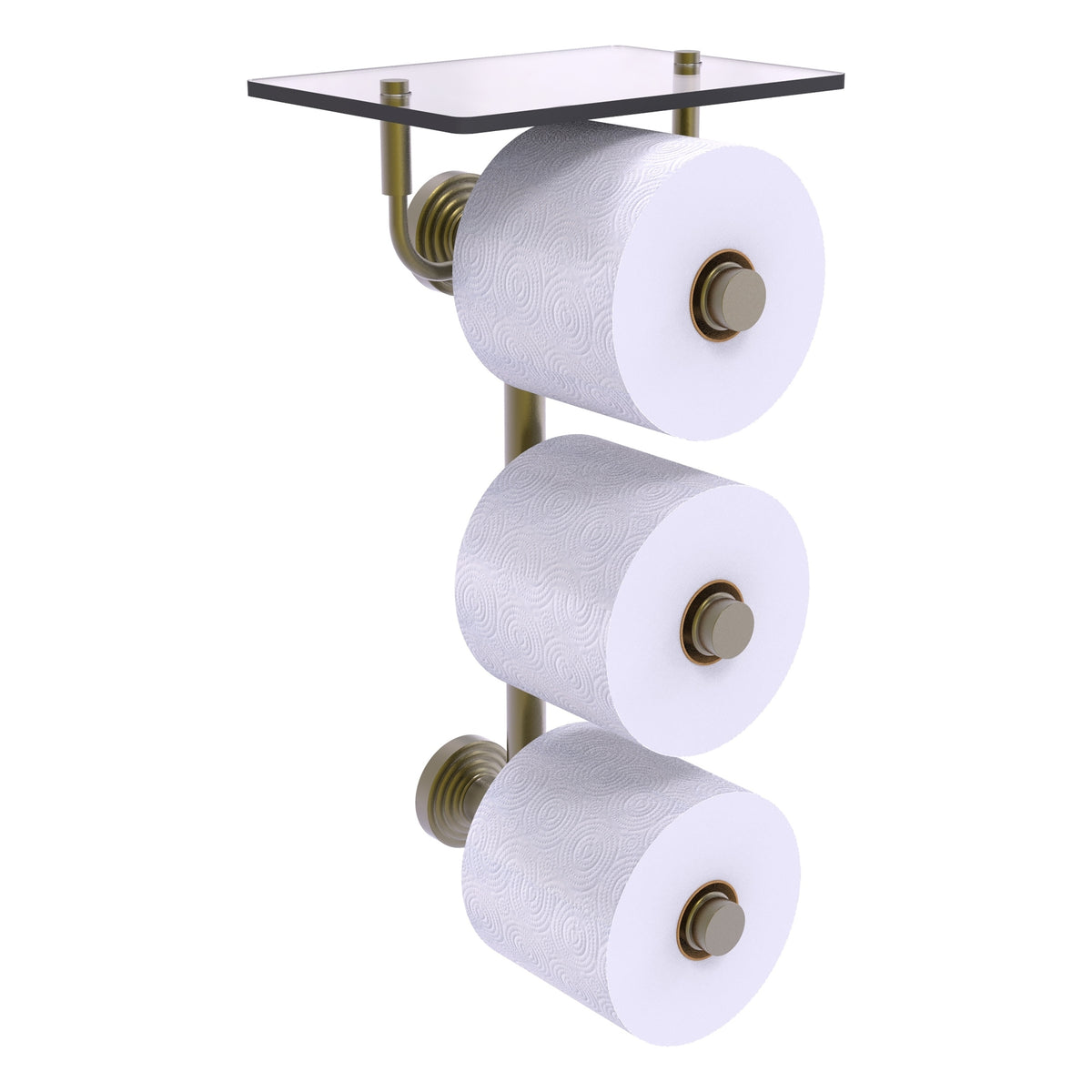 Allied Brass WP-35-3VS-ABR Waverly Place 3-Roll Antique Brass Toilet Tissue Holder