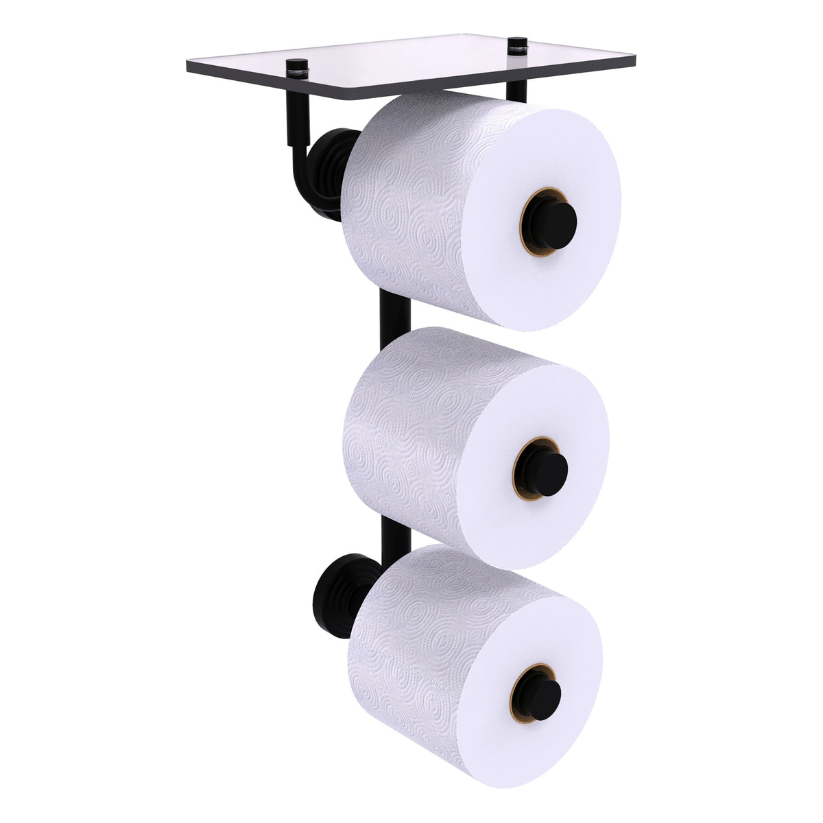 Allied Brass WP-35-3VS-BKM Waverly Place 3-Roll Matte Black Toilet Tissue Holder