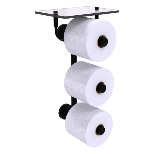 Allied Brass WP-35-3VS-BKM Waverly Place 3-Roll Matte Black Toilet Tissue Holder