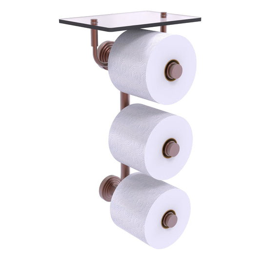 Allied Brass WP-35-3VS-CA Waverly Place 3-Roll Antique Copper Toilet Tissue Holder