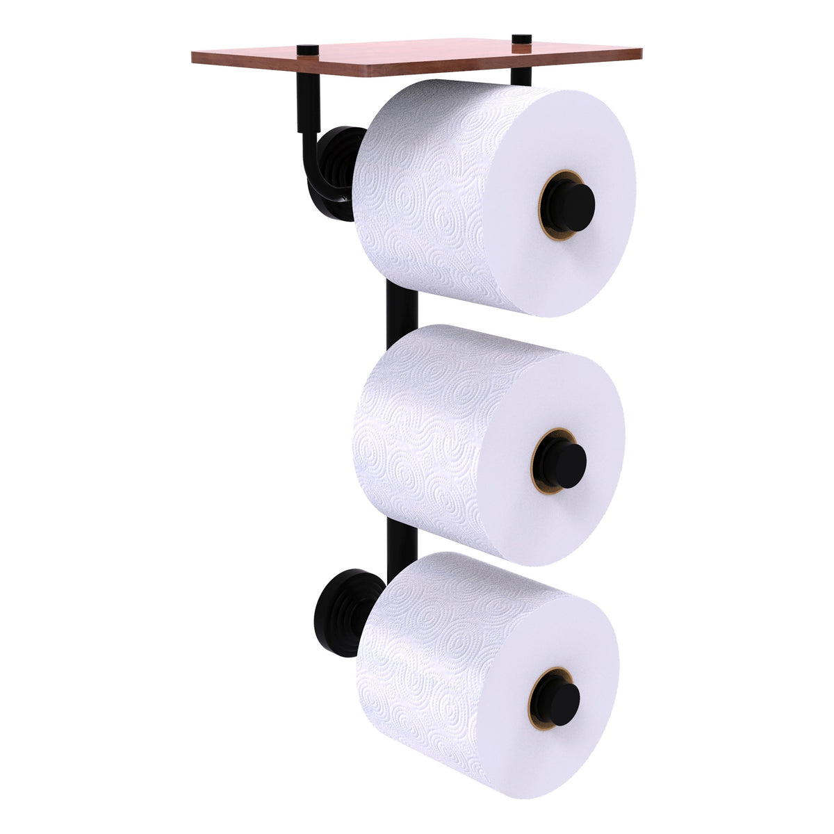 Allied Brass WP-35-3VS-IRW-BKM Waverly Place 3-Roll Matte Black Toilet Tissue Holder