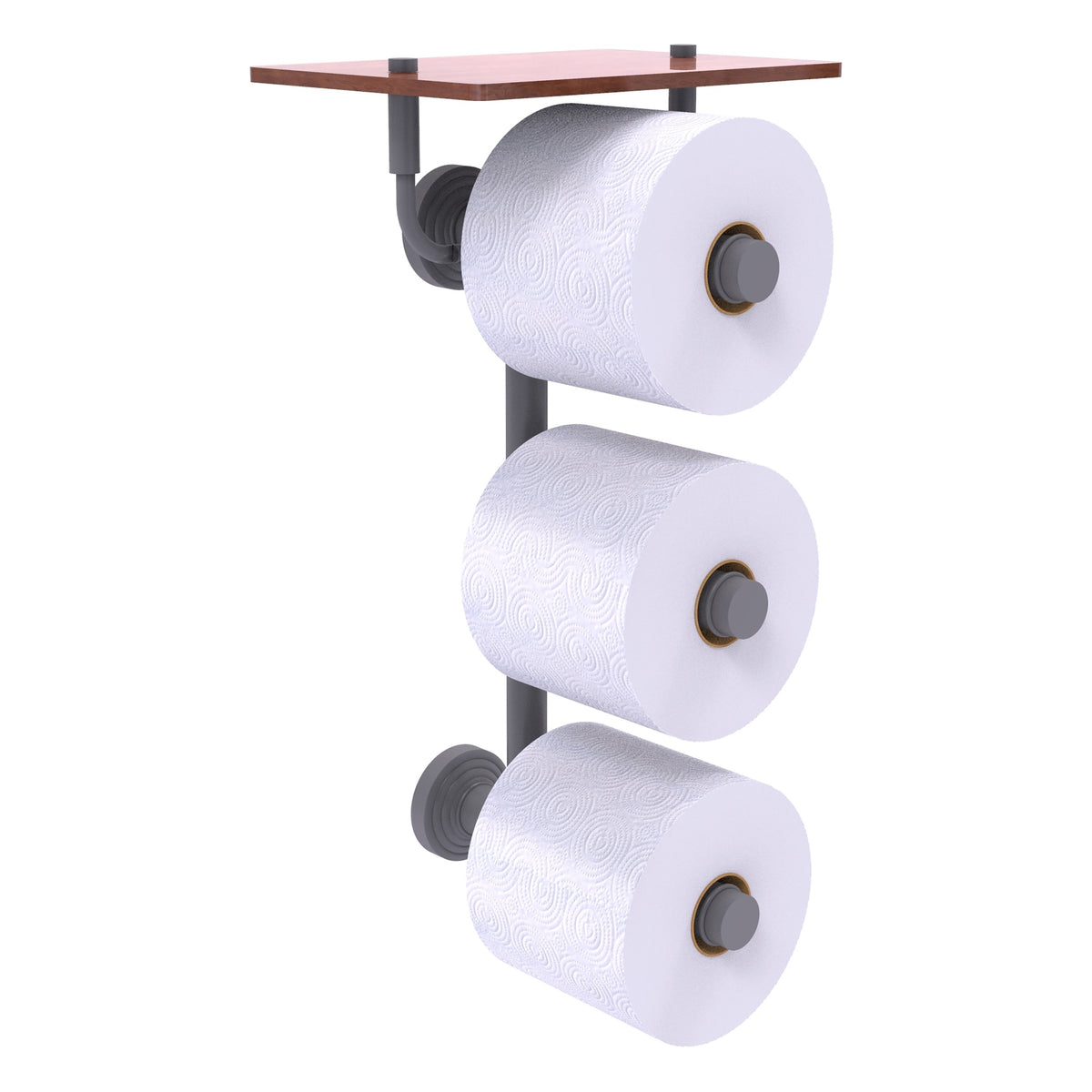 Allied Brass WP-35-3VS-IRW-GYM Waverly Place 3-Roll Matte Gray Toilet Tissue Holder