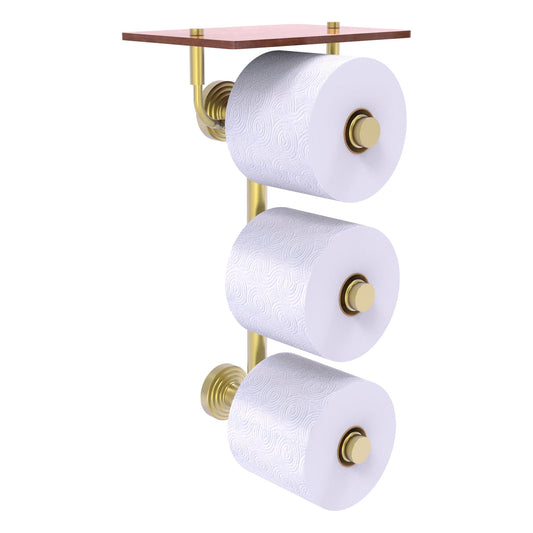 Allied Brass WP-35-3VS-IRW-SBR Waverly Place 3-Roll Satin Brass Toilet Tissue Holder