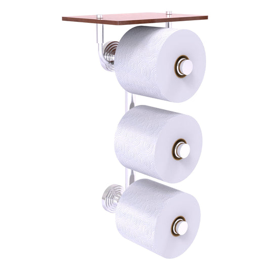Allied Brass WP-35-3VS-IRW-SCH Waverly Place 3-Roll Satin Chrome Toilet Tissue Holder