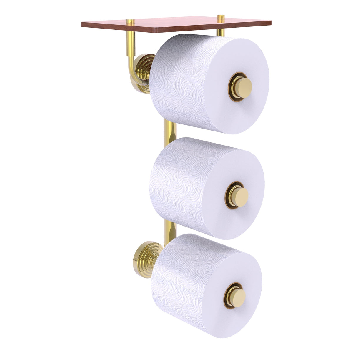 Allied Brass WP-35-3VS-IRW-UNL Waverly Place 3-Roll Unlacquered Brass Toilet Tissue Holder