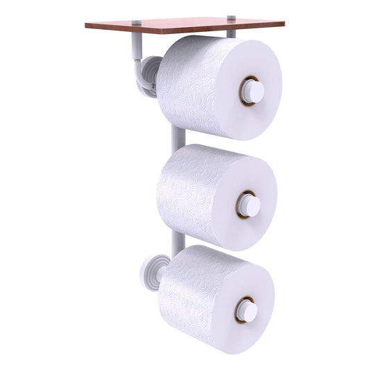 Allied Brass WP-35-3VS-IRW-WHM Waverly Place 3-Roll Matte White Toilet Tissue Holder