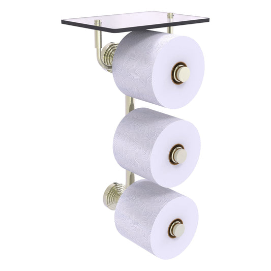 Allied Brass WP-35-3VS-PNI Waverly Place 3-Roll Polished Nickel Toilet Tissue Holder