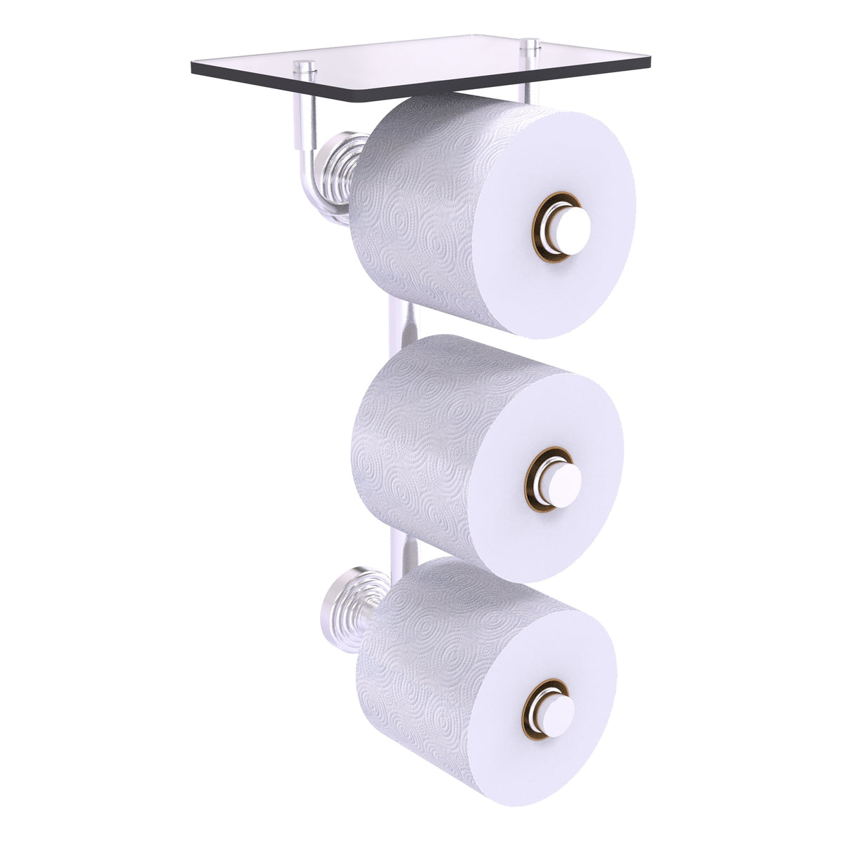 Allied Brass WP-35-3VS-SCH Waverly Place 3-Roll Satin Chrome Toilet Tissue Holder