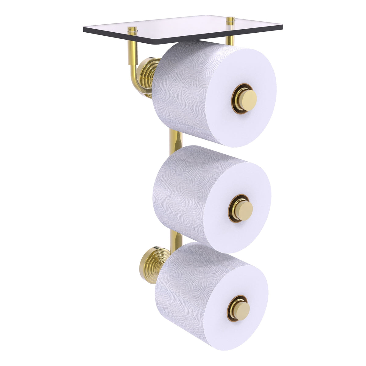 Allied Brass WP-35-3VS-UNL Waverly Place 3-Roll Unlacquered Brass Toilet Tissue Holder