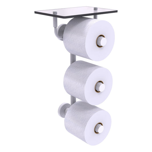Allied Brass WP-35-3VS-WHM Waverly Place 3-Roll Matte White Toilet Tissue Holder