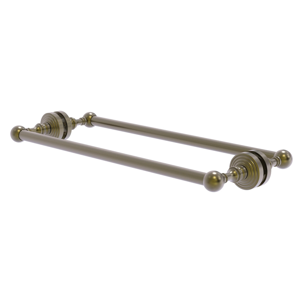 Allied Brass WP-41-BB-18-ABR Waverly Place 18" Antique Brass Back to Back Shower Door Towel Bar