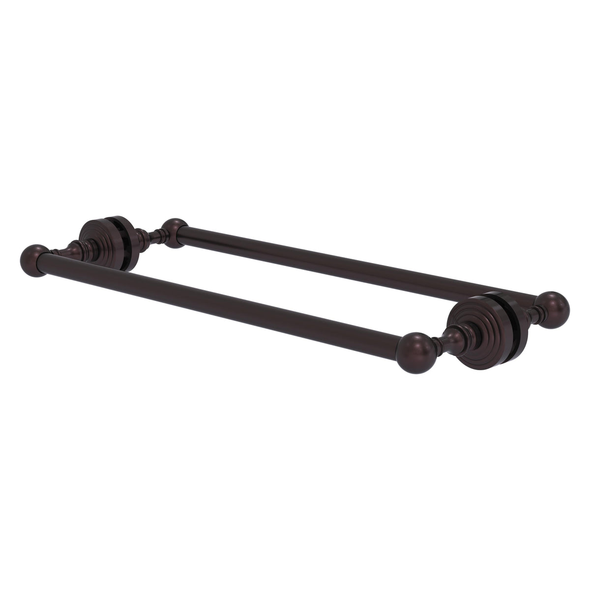 Allied Brass WP-41-BB-18-ABZ Waverly Place 18" Antique Bronze Back to Back Shower Door Towel Bar