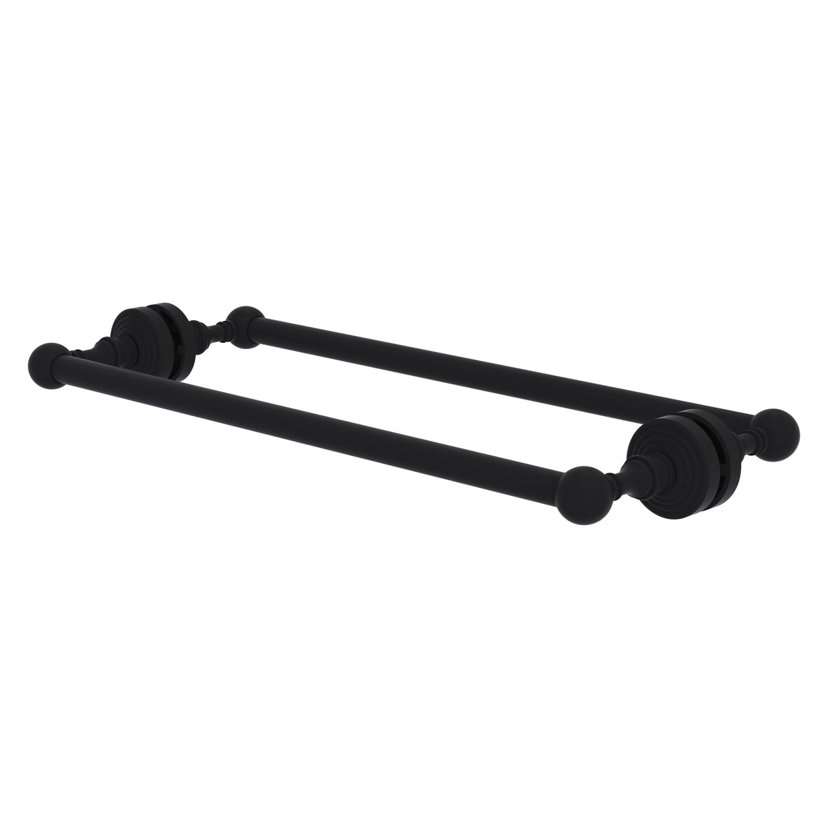 Allied Brass WP-41-BB-18-BKM Waverly Place 18" Matte Black Back to Back Shower Door Towel Bar
