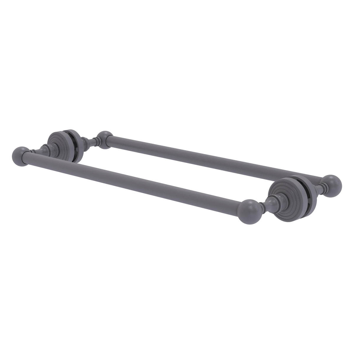 Allied Brass WP-41-BB-18-GYM Waverly Place 18" Matte Gray Back to Back Shower Door Towel Bar