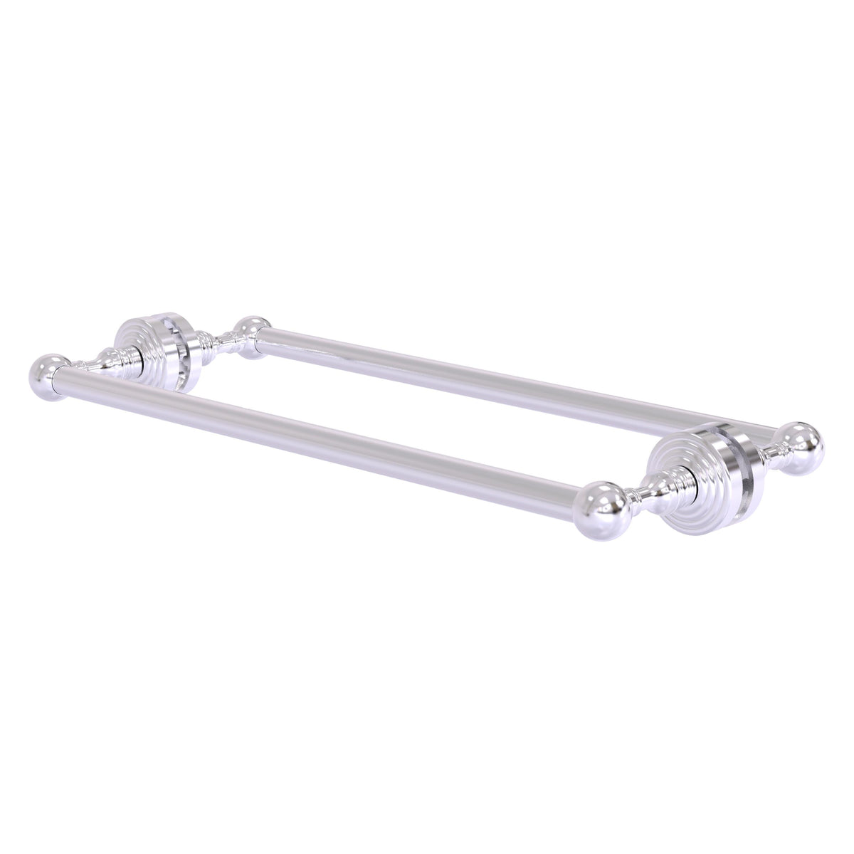 Allied Brass WP-41-BB-18-SCH Waverly Place 18" Satin Chrome Back to Back Shower Door Towel Bar