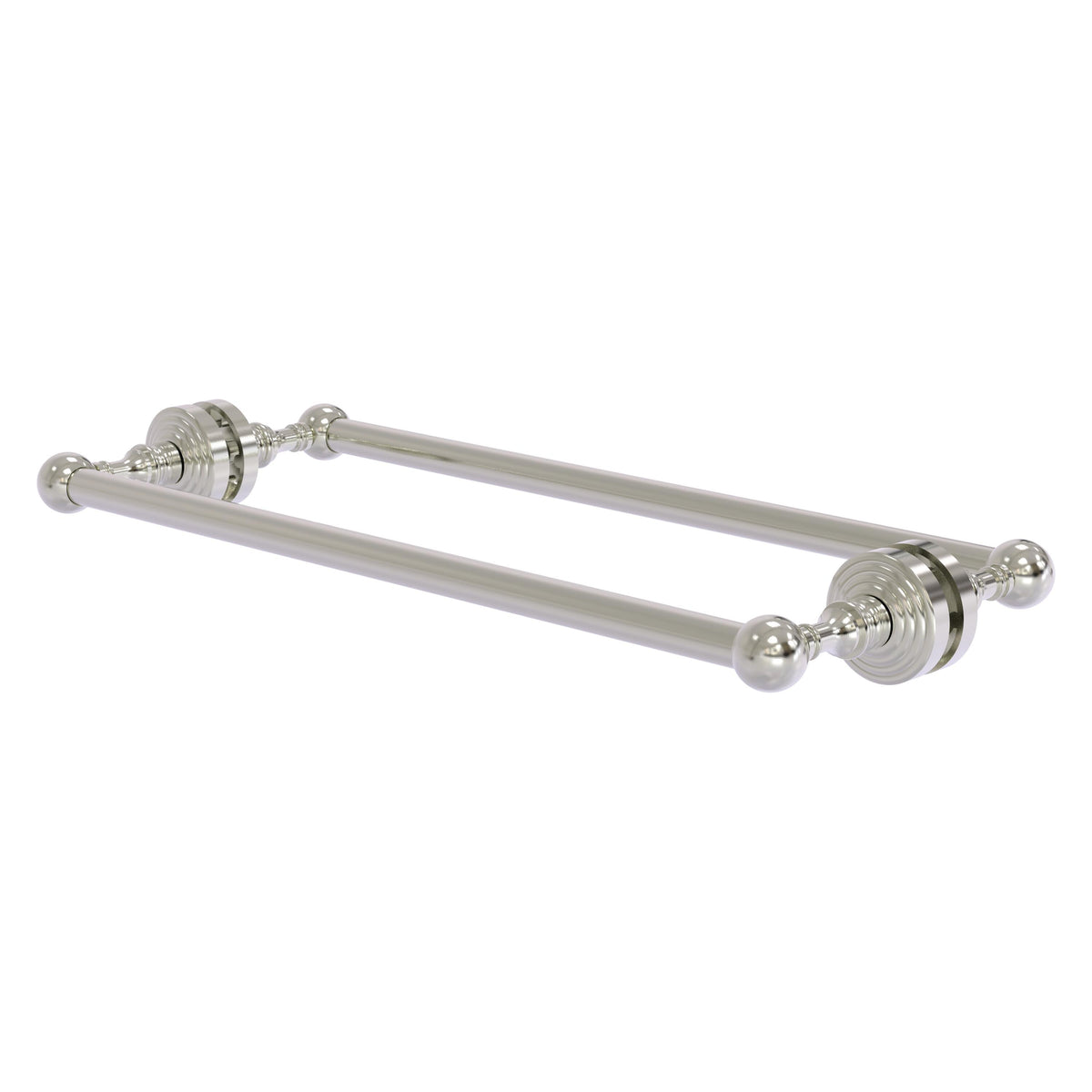 Allied Brass WP-41-BB-18-SN Waverly Place 18" Satin Nickel Back to Back Shower Door Towel Bar
