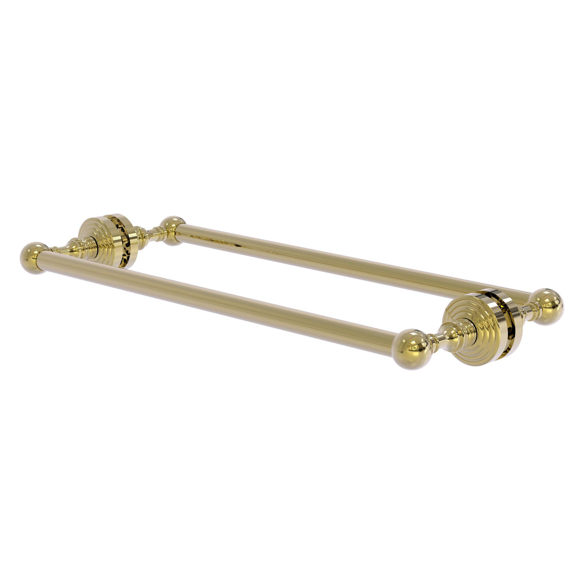 Allied Brass WP-41-BB-18-UNL Waverly Place 18" Unlacquered Brass Back to Back Shower Door Towel Bar