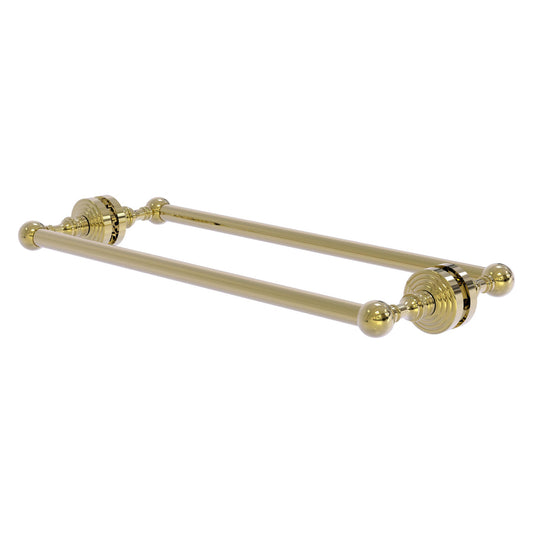 Allied Brass WP-41-BB-18-UNL Waverly Place 18" Unlacquered Brass Back to Back Shower Door Towel Bar