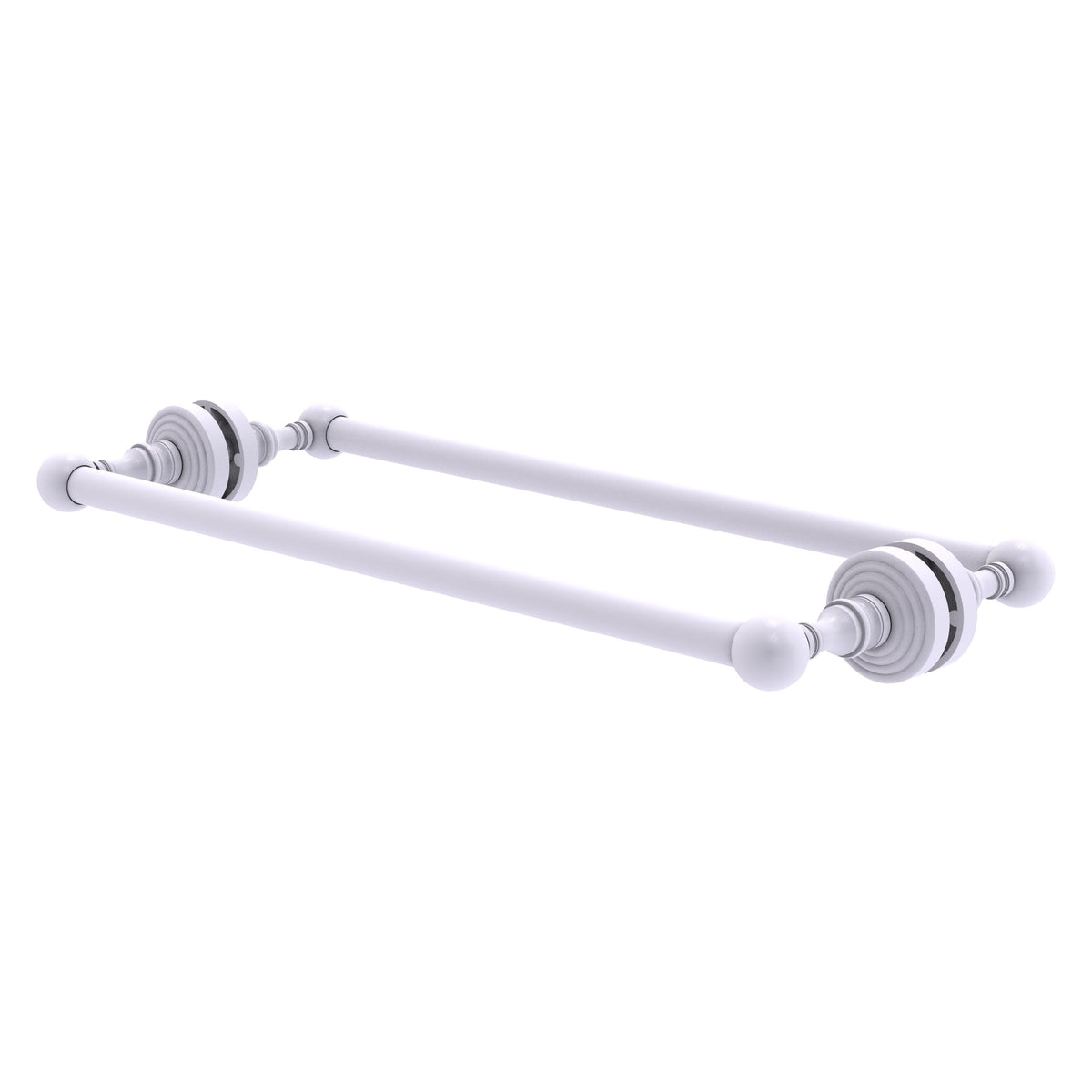 Allied Brass WP-41-BB-18-WHM Waverly Place 18" Matte White Back to Back Shower Door Towel Bar