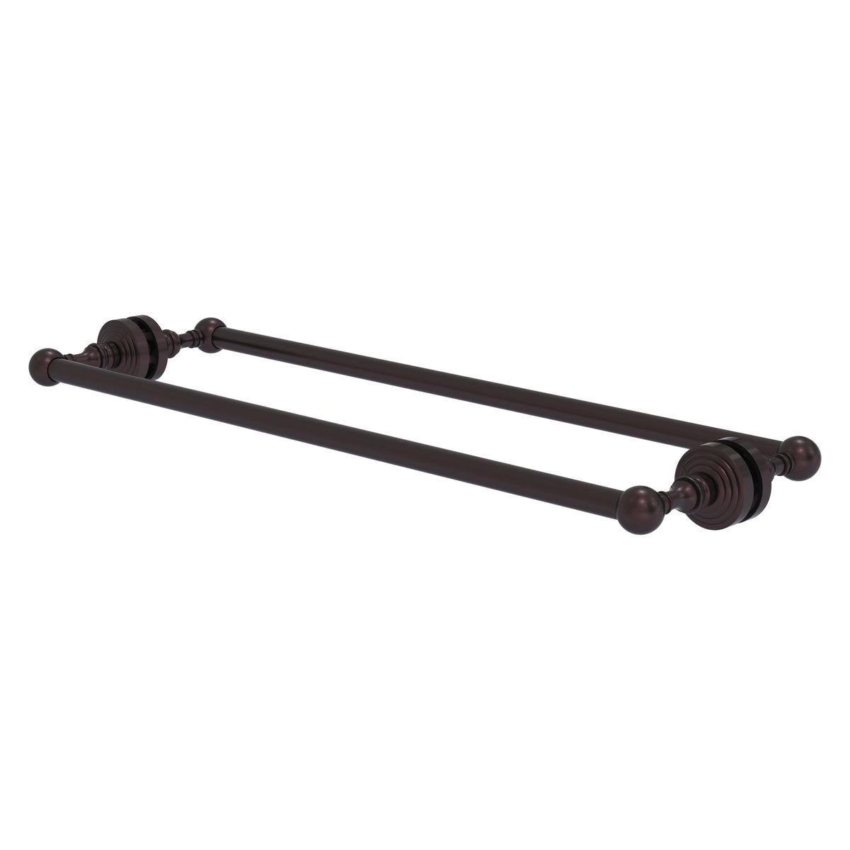 Allied Brass WP-41-BB-24-ABZ Waverly Place 24" Antique Bronze Back to Back Shower Door Towel Bar