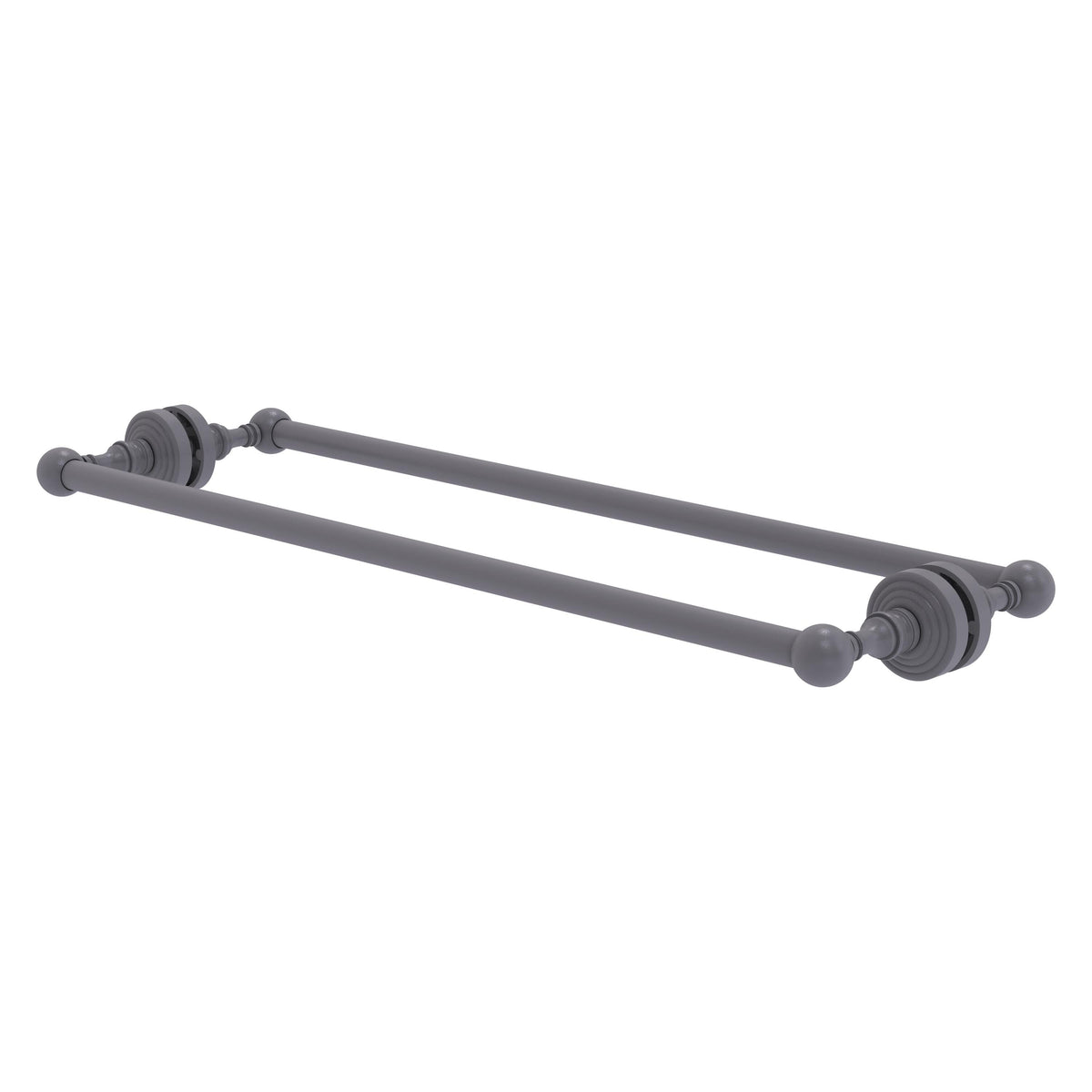 Allied Brass WP-41-BB-24-GYM Waverly Place 24" Matte Gray Back to Back Shower Door Towel Bar