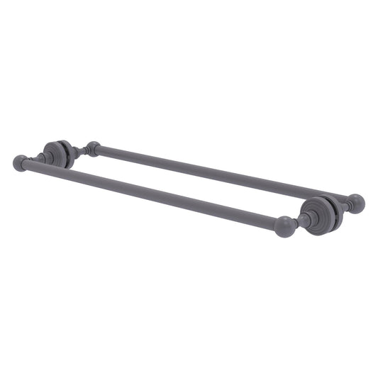 Allied Brass WP-41-BB-24-GYM Waverly Place 24" Matte Gray Back to Back Shower Door Towel Bar