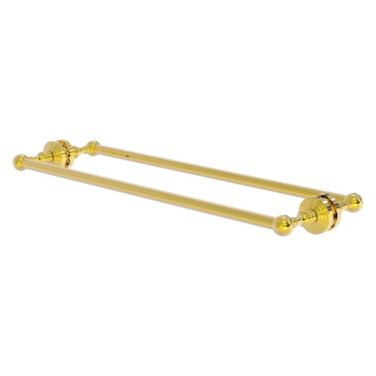 Allied Brass WP-41-BB-24-PB Waverly Place 24" Polished Brass Back to Back Shower Door Towel Bar