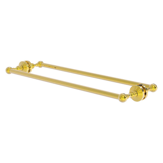 Allied Brass WP-41-BB-24-PB Waverly Place 24" Polished Brass Back to Back Shower Door Towel Bar