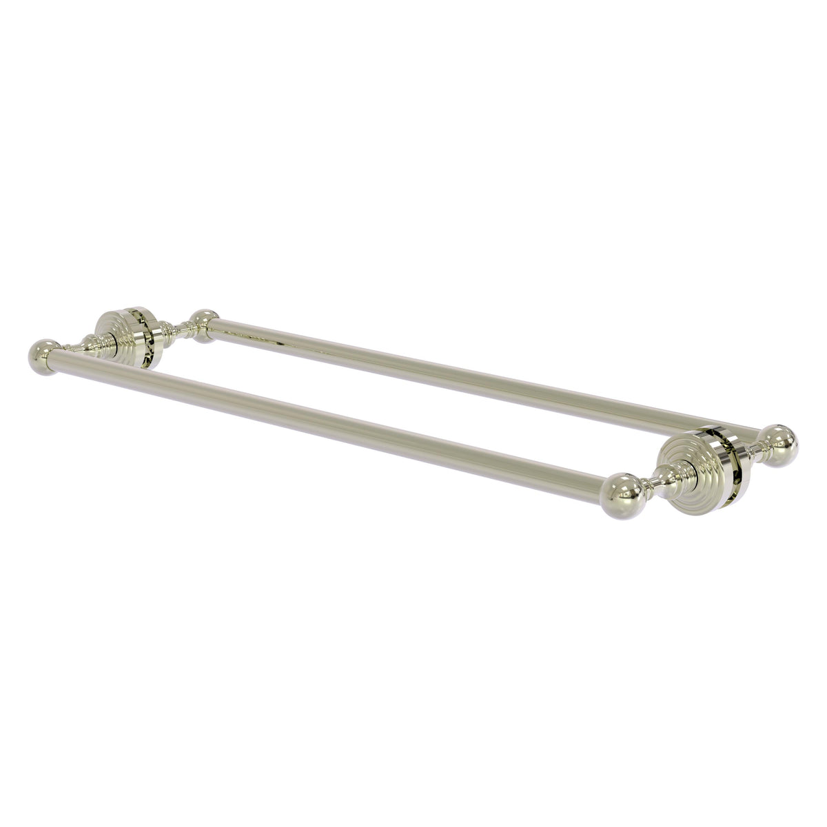 Allied Brass WP-41-BB-24-PNI Waverly Place 24" Polished Nickel Back to Back Shower Door Towel Bar