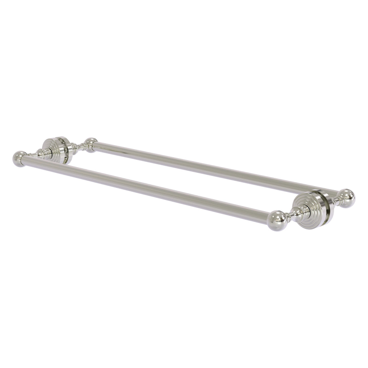 Allied Brass WP-41-BB-24-SN Waverly Place 24" Satin Nickel Back to Back Shower Door Towel Bar
