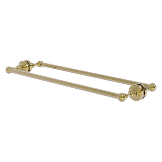 Allied Brass WP-41-BB-24-UNL Waverly Place 24" Unlacquered Brass Back to Back Shower Door Towel Bar