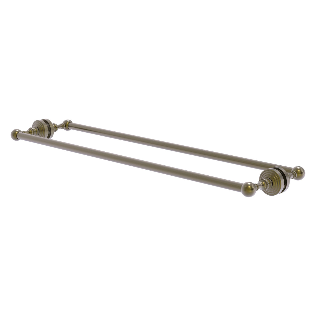 Allied Brass WP-41-BB-30-ABR Waverly Place 30" Antique Brass Back to Back Shower Door Towel Bar