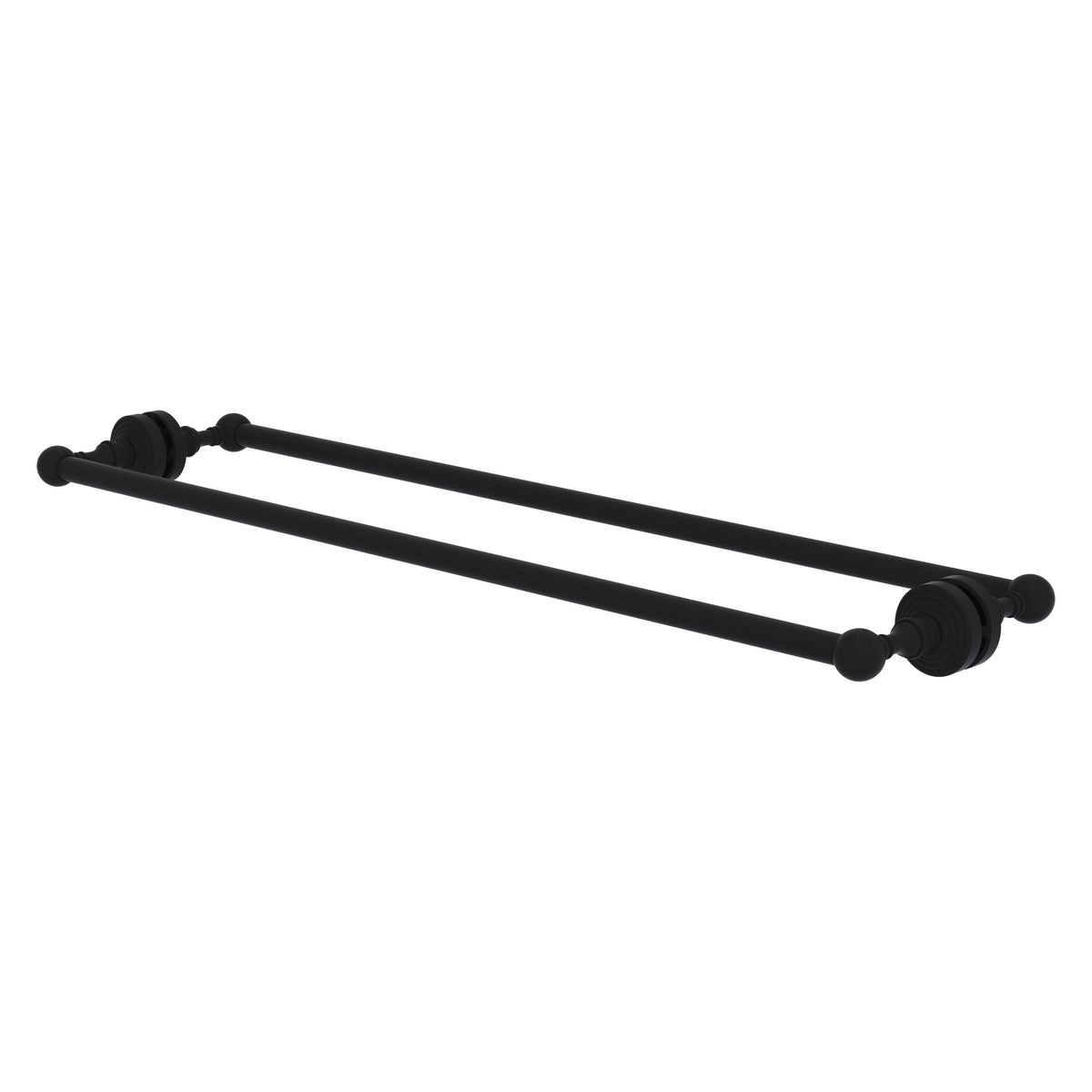 Allied Brass WP-41-BB-30-BKM Waverly Place 30" Matte Black Back to Back Shower Door Towel Bar