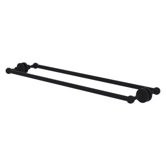 Allied Brass WP-41-BB-30-BKM Waverly Place 30" Matte Black Back to Back Shower Door Towel Bar