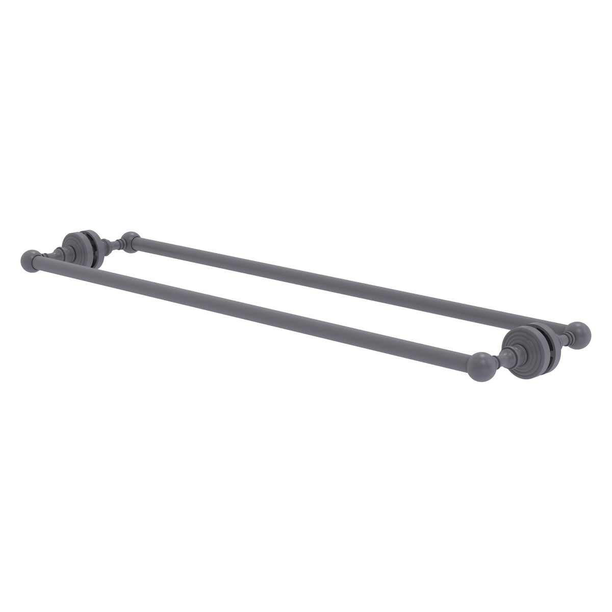 Allied Brass WP-41-BB-30-GYM Waverly Place 30" Matte Gray Back to Back Shower Door Towel Bar