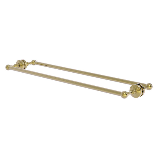 Allied Brass WP-41-BB-30-UNL Waverly Place 30" Unlacquered Brass Back to Back Shower Door Towel Bar