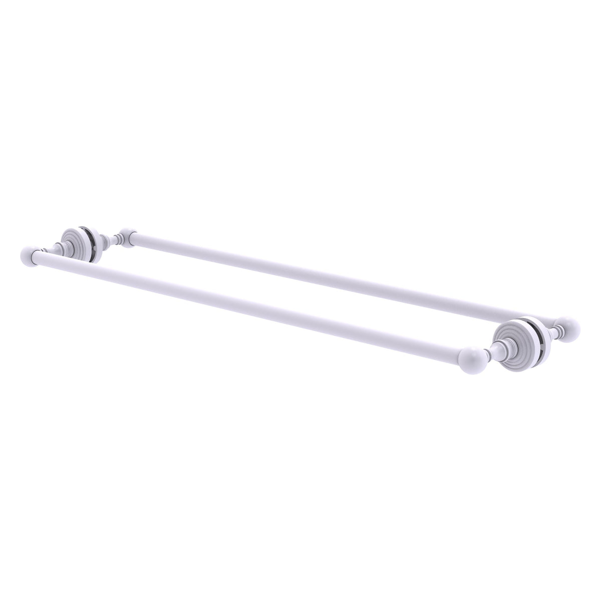 Allied Brass WP-41-BB-30-WHM Waverly Place 30" Matte White Back to Back Shower Door Towel Bar