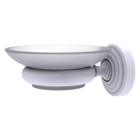 Allied Brass WP-62-WHM Waverly Place Matte White Wall-Mounted Soap Dish