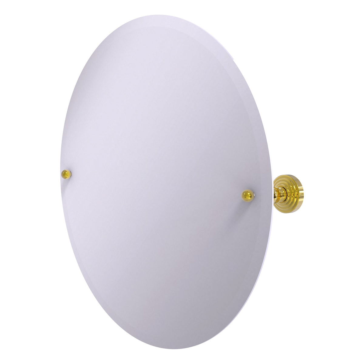 Allied Brass WP-90-PB Waverly Place Polished Brass Frameless Round Tilt Wall Mirror