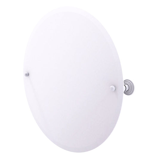 Allied Brass WP-90-WHM Waverly Place Matte White Frameless Round Tilt Wall Mirror