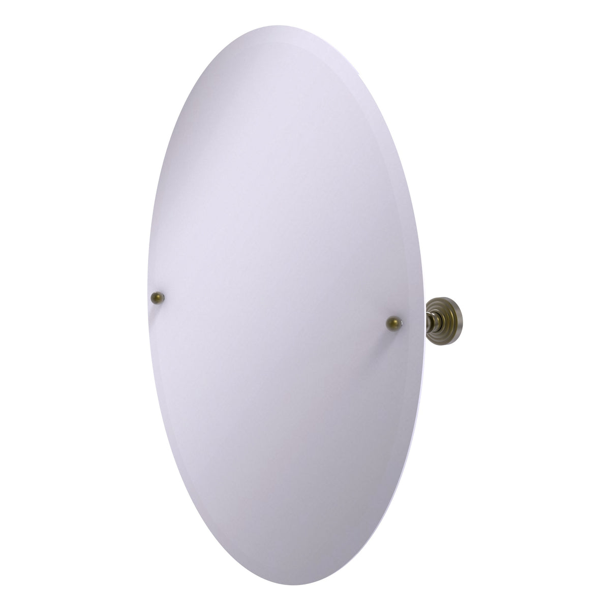 Allied Brass WP-91-ABR Waverly Place Antique Brass Frameless Oval Tilt Wall Mirror