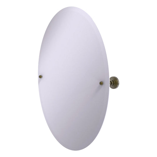 Allied Brass WP-91-ABR Waverly Place Antique Brass Frameless Oval Tilt Wall Mirror