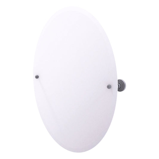 Allied Brass WP-91-GYM Waverly Place Matte Gray Frameless Oval Tilt Wall Mirror